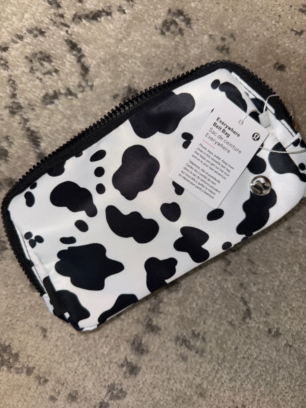 Lululemon Black & White Cow Print Everywhere Belt Bag